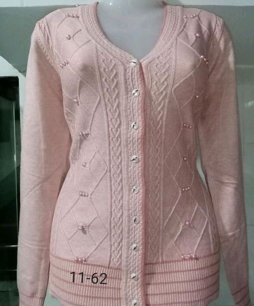 Pink cable knit button cardigan